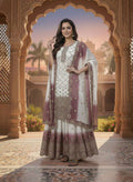 Flowy Sequence Work Georgette Top Plazzo with Dupatta