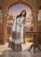 Flowy Sequence Work Georgette Top Plazzo with Dupatta
