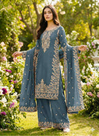 Timeless GMY Silk Embroidery Work Plazzo Suit with Dupatta