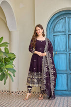 Premium Embroidered Crunchy Silk Anarkali Set â€“ Ready to Wear