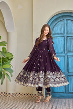 Premium Embroidered Crunchy Silk Anarkali Set â€“ Ready to Wear