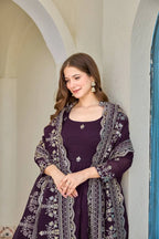 Premium Embroidered Crunchy Silk Anarkali Set â€“ Ready to Wear