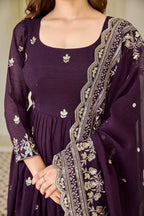 Premium Embroidered Crunchy Silk Anarkali Set â€“ Ready to Wear