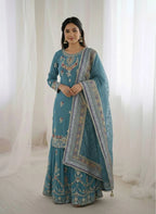 Traditional Sequin Embroidery Sharara Palazzo Set - Ready to Wear
