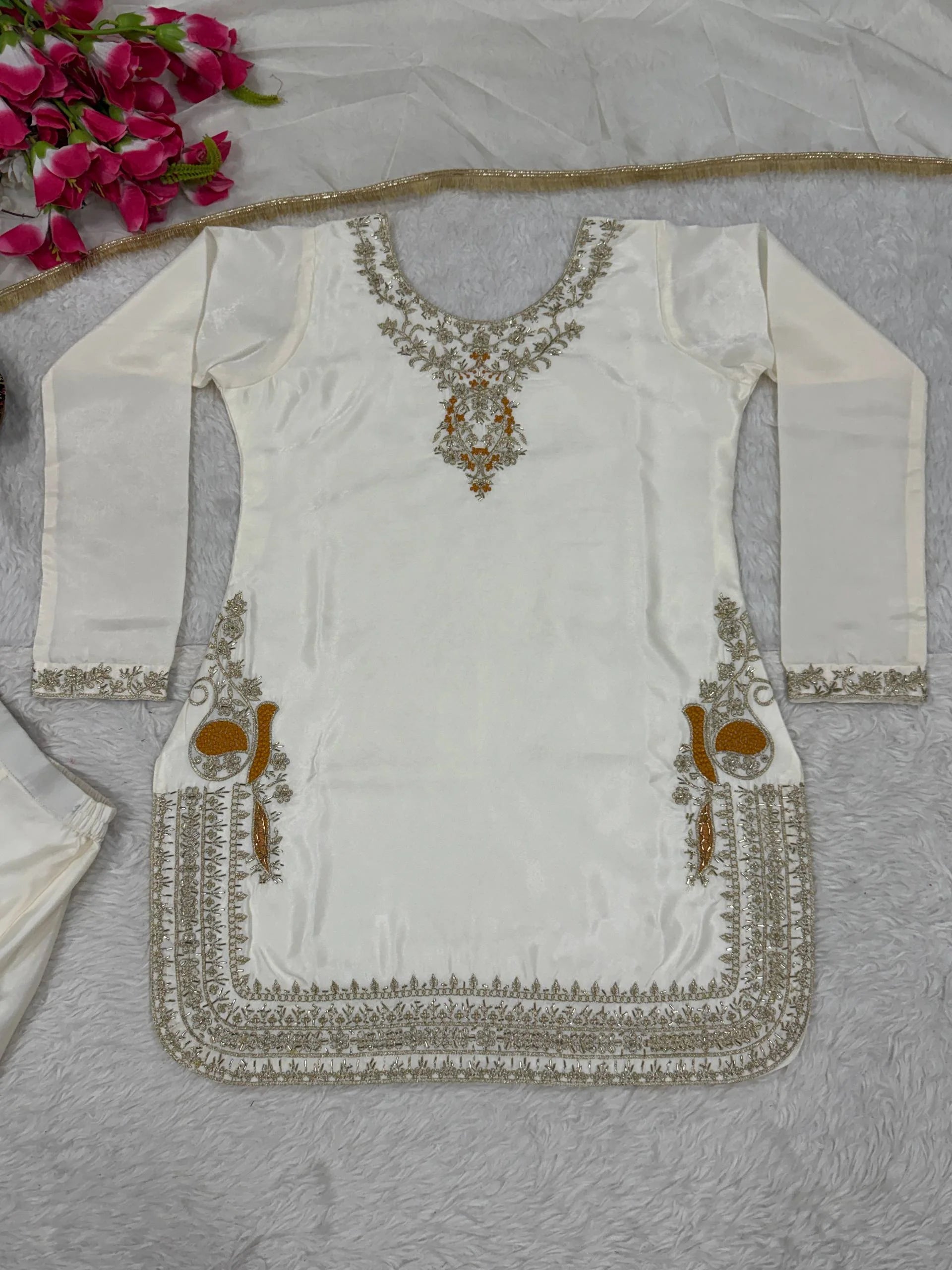 Eid Wear Designer Satin Silk Sharara Outfit