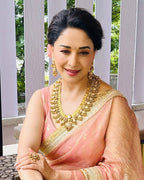 Madhuri Dixitâ€“Inspired Banarasi Crush Twill Saree with Sequins Embroidery