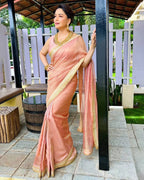 Madhuri Dixitâ€“Inspired Banarasi Crush Twill Saree with Sequins Embroidery