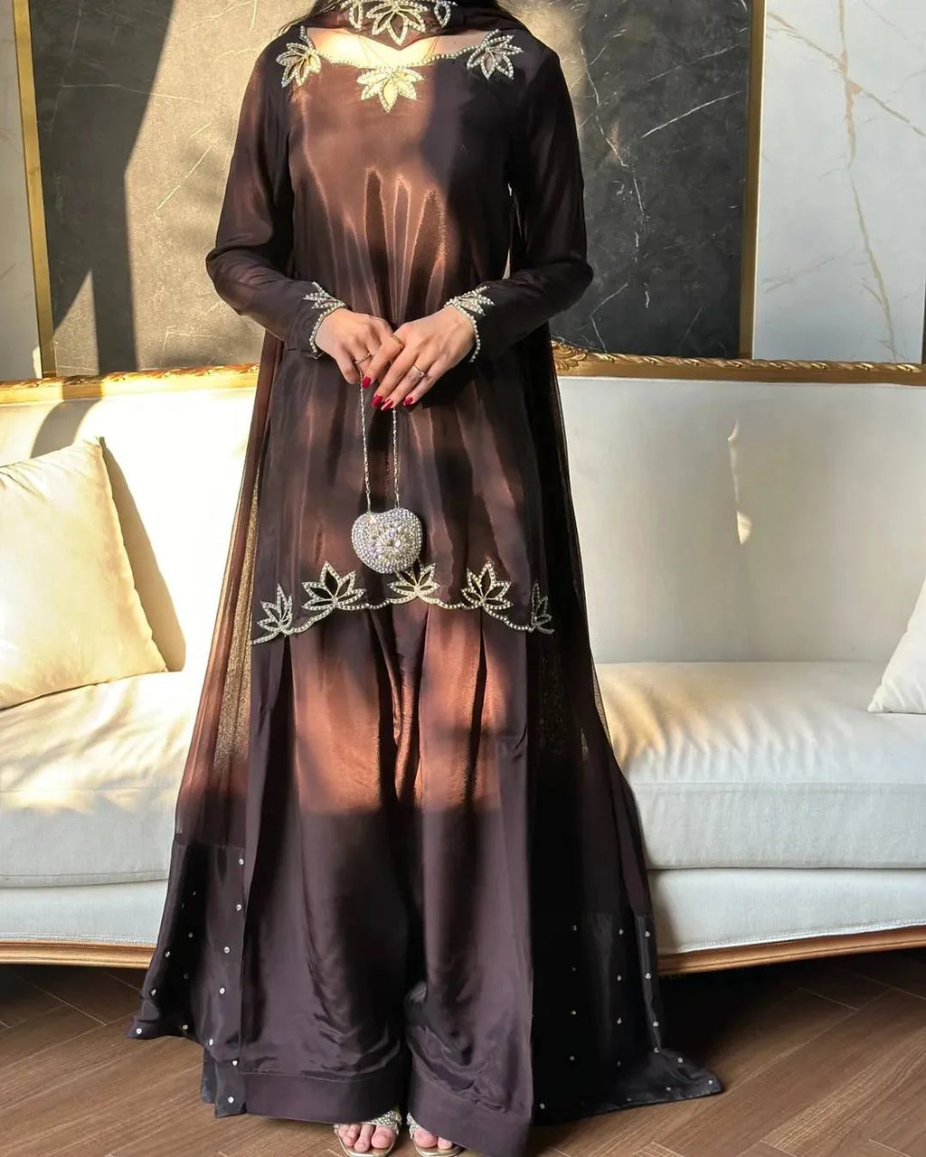 Festive Wear Farshi Salwar Suit with Embellished Dupatta