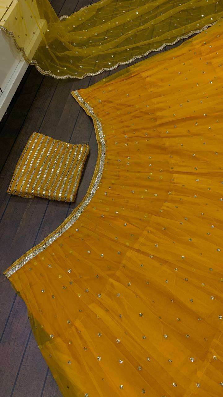Luxury Ruffle Net Lehenga with Heavy Sequence Mirror Detailing