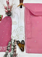 Beautiful Eid Collection Palazzo Suit with Elegant Sequence Dupatta