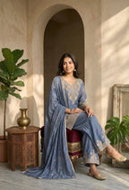 Stylish Ethnic Rangoli Crush Palazzo Set for Eid & Wedding Functions