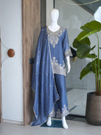 Stylish Ethnic Rangoli Crush Palazzo Set for Eid & Wedding Functions