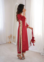 Elegant Mirror Work Kurti Pant Ensemble with Bell Sleeves