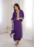 Premium Natural Crepe Mirror Lace Kurti Set with Matching Batwa