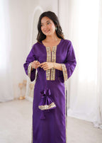 Premium Natural Crepe Mirror Lace Kurti Set with Matching Batwa