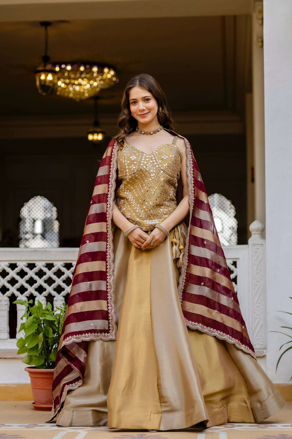 Royal Look Banarasi Lehenga with Dori Pattern Blouse