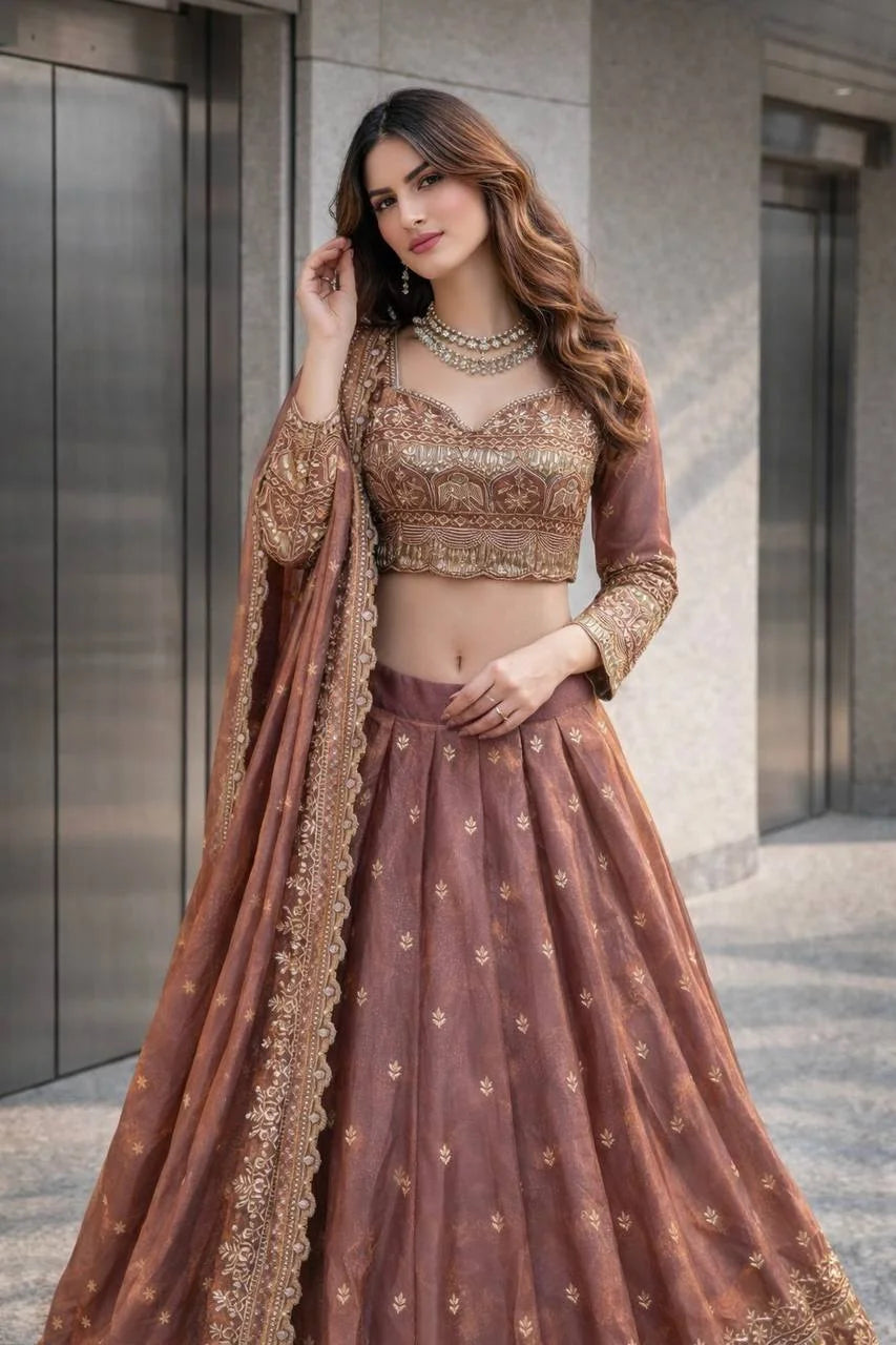 Premium Party Wear Lehenga Choli with Sequence Embroidered Dupatta