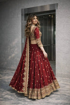 Elegant Full-Stitched Lehenga Choli in Two-Tone Fandy Silk