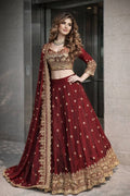 Elegant Full-Stitched Lehenga Choli in Two-Tone Fandy Silk