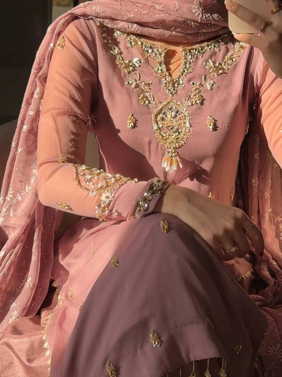 Eid Special Heavy Faux Georgette Embroidered Suit Set
