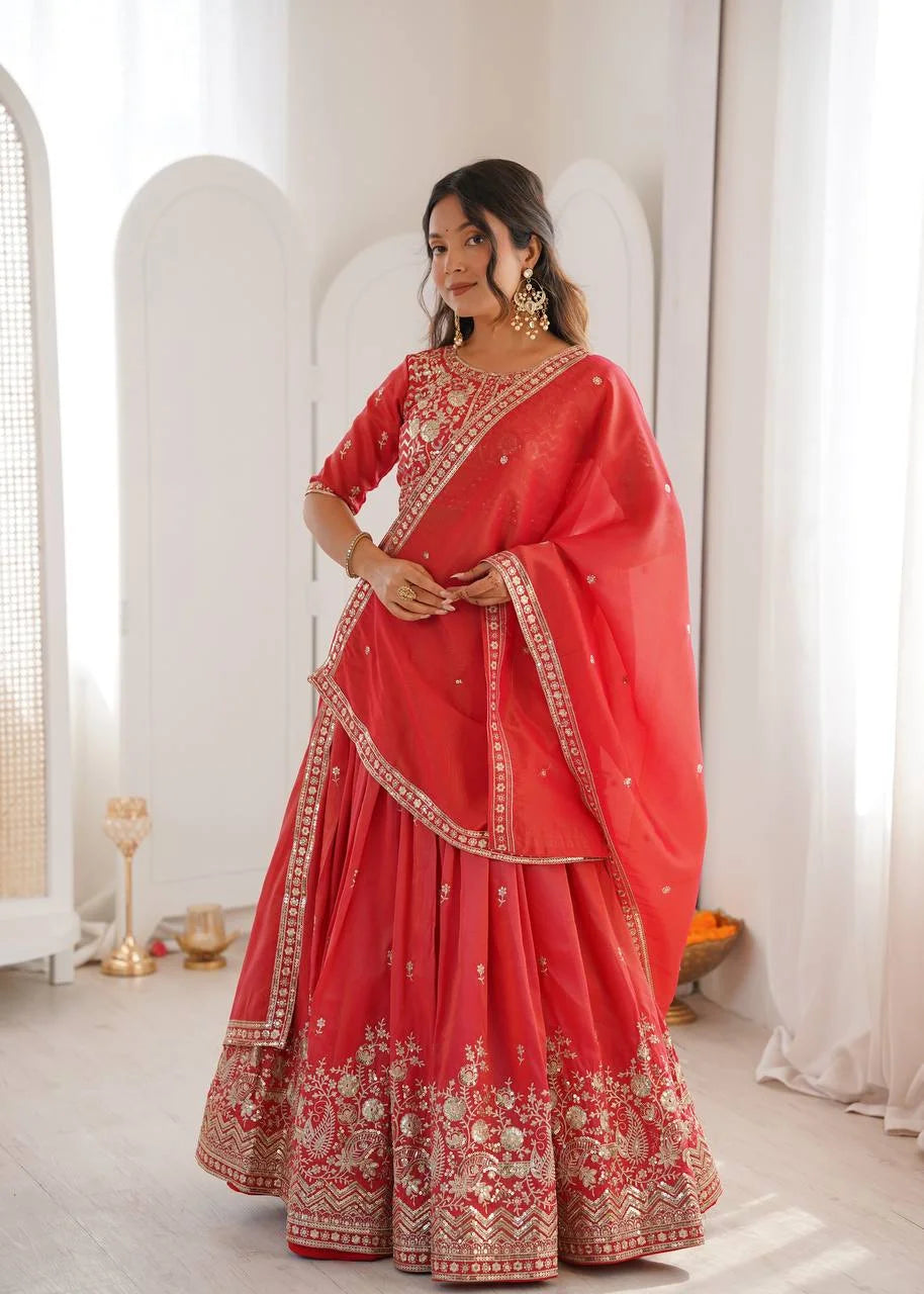 Wedding Special Simmer Silk Lehenga Choli with Grand Flair