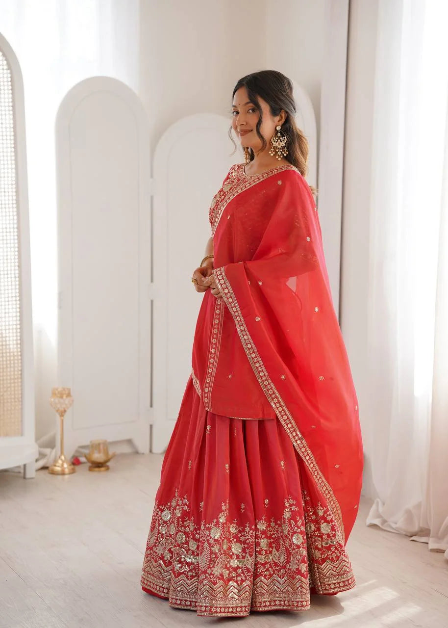 Wedding Special Simmer Silk Lehenga Choli with Grand Flair