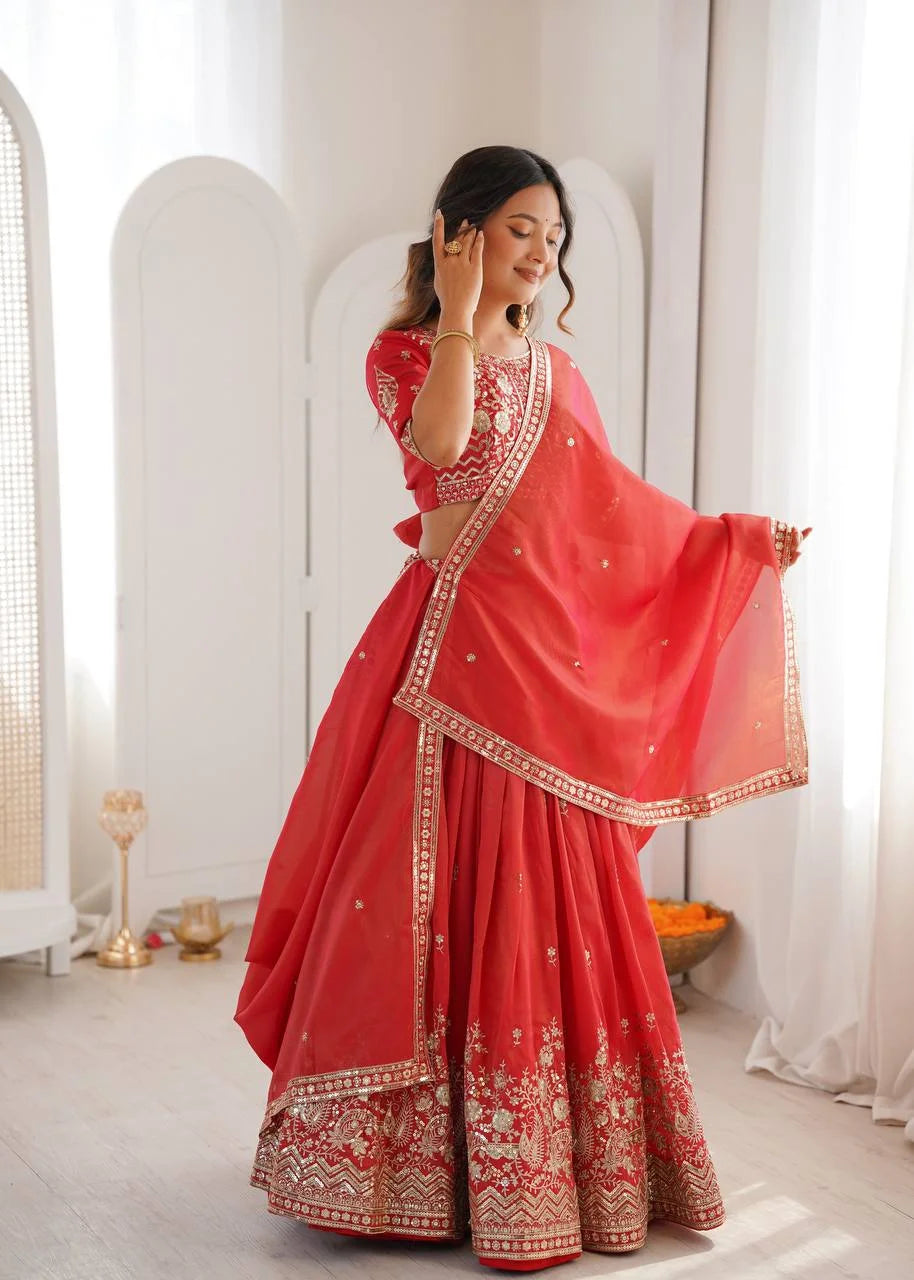 Wedding Special Simmer Silk Lehenga Choli with Grand Flair