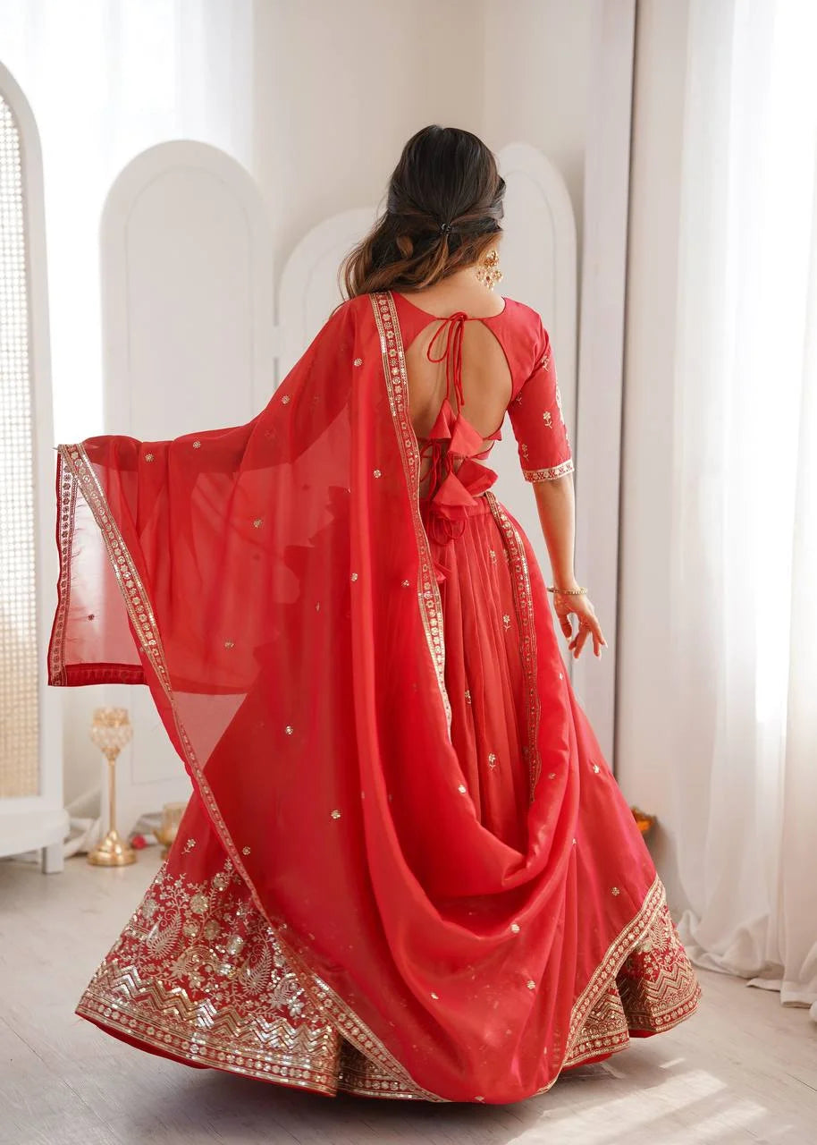 Wedding Special Simmer Silk Lehenga Choli with Grand Flair