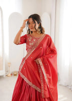 Wedding Special Simmer Silk Lehenga Choli with Grand Flair