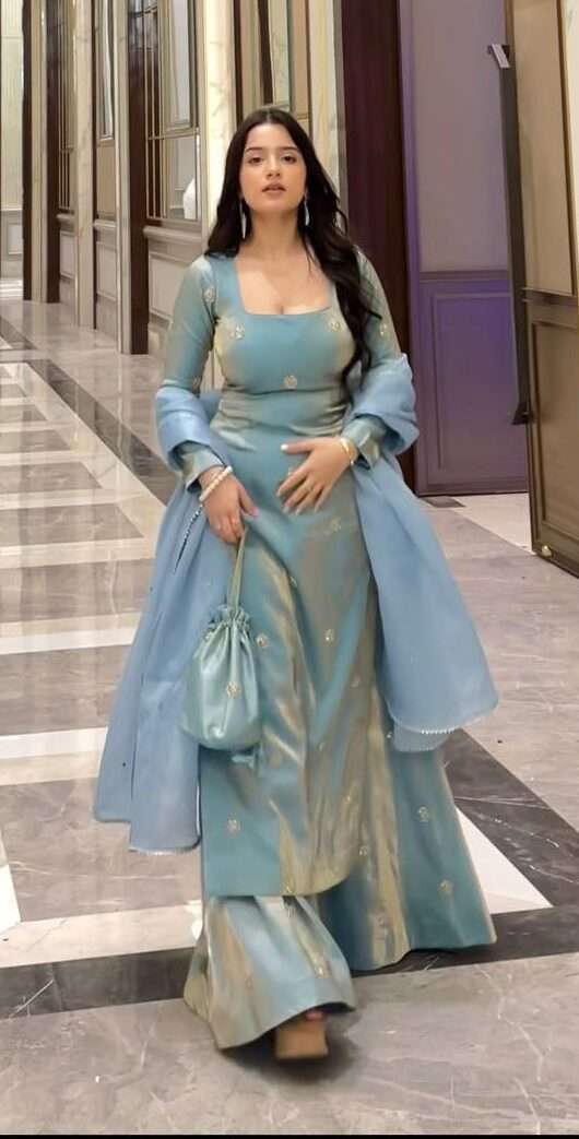 Wedding & Party Special Fandy Silk Sequence Plazzo Suit