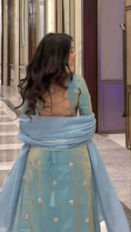 Wedding & Party Special Fandy Silk Sequence Plazzo Suit