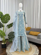 Wedding & Party Special Fandy Silk Sequence Plazzo Suit
