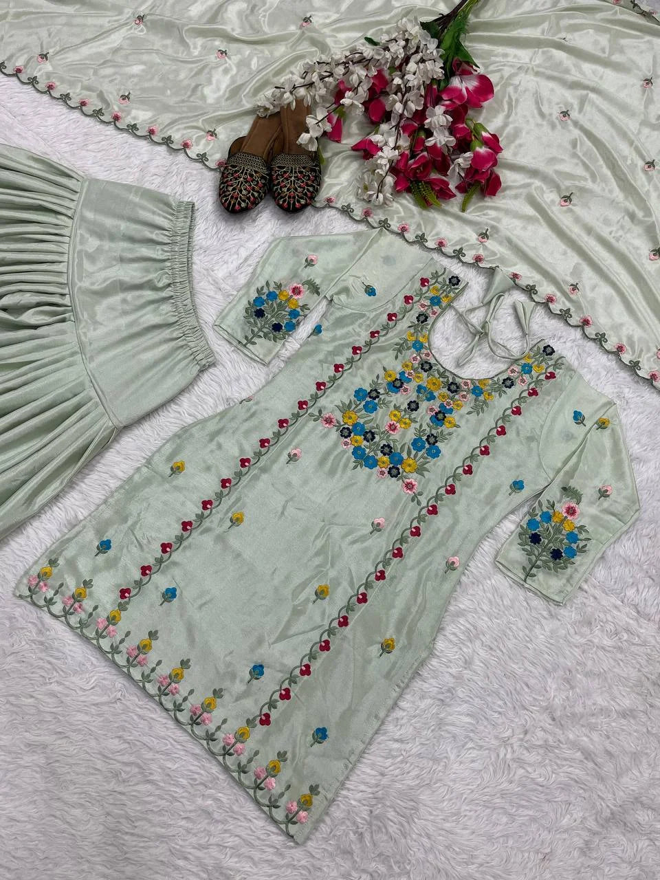 Occasion Ready Designer Dhoti Salwar Suit with Dupatta