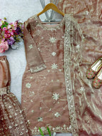 Luxury Ethnic GMY Silk Sharara with Embroidered Dupatta