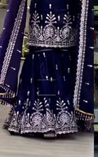 Royal Eid Look Fully Stitched Kurti Sharara Outfit