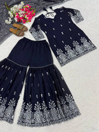Royal Eid Look Fully Stitched Kurti Sharara Outfit