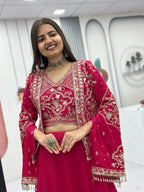 Elegant Chinon Embroidered Lehenga Set with Designer Jacket