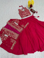 Elegant Chinon Embroidered Lehenga Set with Designer Jacket