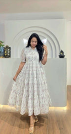 Luxury Fox Georgette Maxi Gown â€“ Chic, Flowy & Timelessly Beautiful