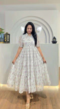 Luxury Fox Georgette Maxi Gown â€“ Chic, Flowy & Timelessly Beautiful