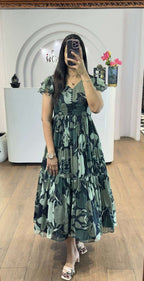 Multi-Colored Georgette Maxi Dress â€“ Vibrant Elegance