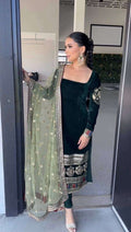 Designer Look Velvet Sharara Plazzo Set with Embroidery Sequence Work
