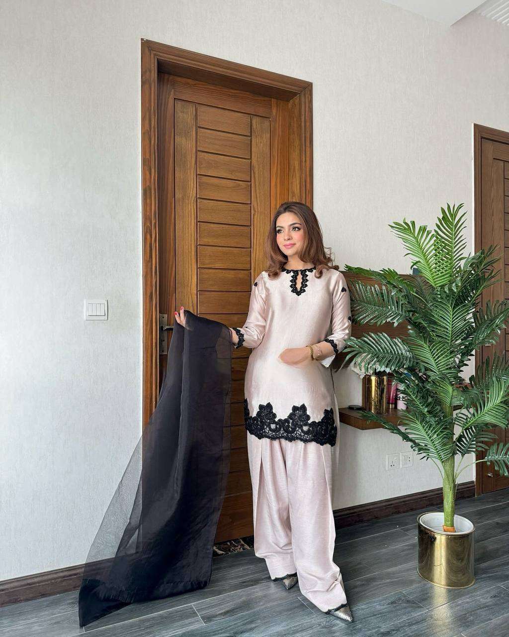 Pearls & Shine – Trending Farsi Salwar Suit in Beads & Sequence