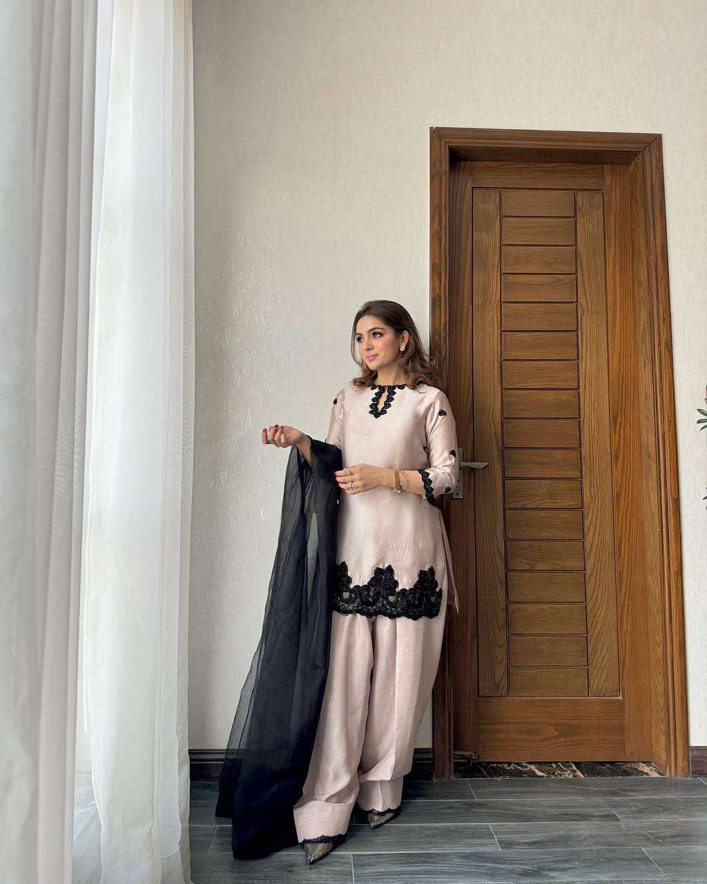 Pearls & Shine – Trending Farsi Salwar Suit in Beads & Sequence