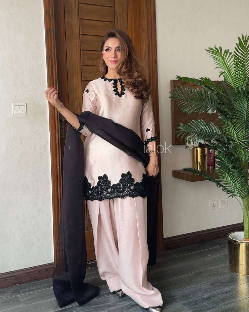 Pearls & Shine – Trending Farsi Salwar Suit in Beads & Sequence