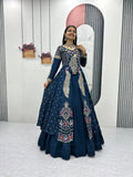 Designer Blue Vichitra Lehenga Set with Thread & Sequence Work