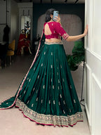 Premium Sequence & Thread Work Satin Silk Lehenga Set