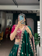 Premium Sequence & Thread Work Satin Silk Lehenga Set
