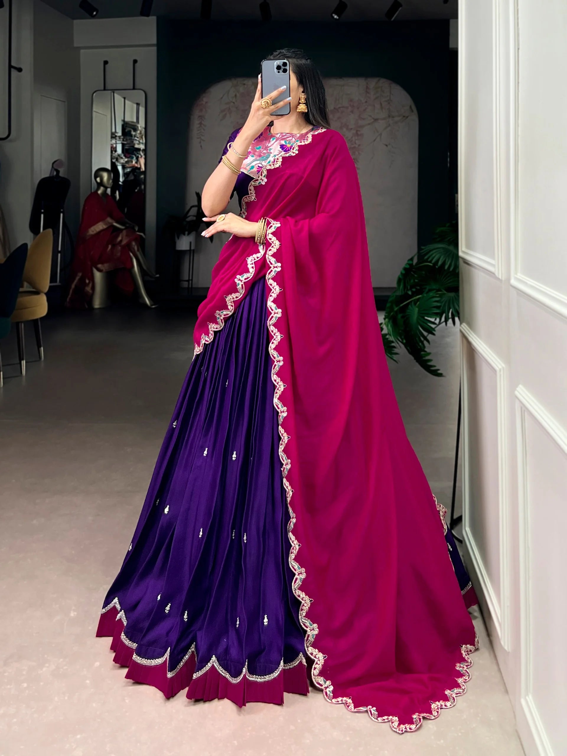 Elegant Festive Wear Naysha Silk Lehenga with Zari Weaving Blouse