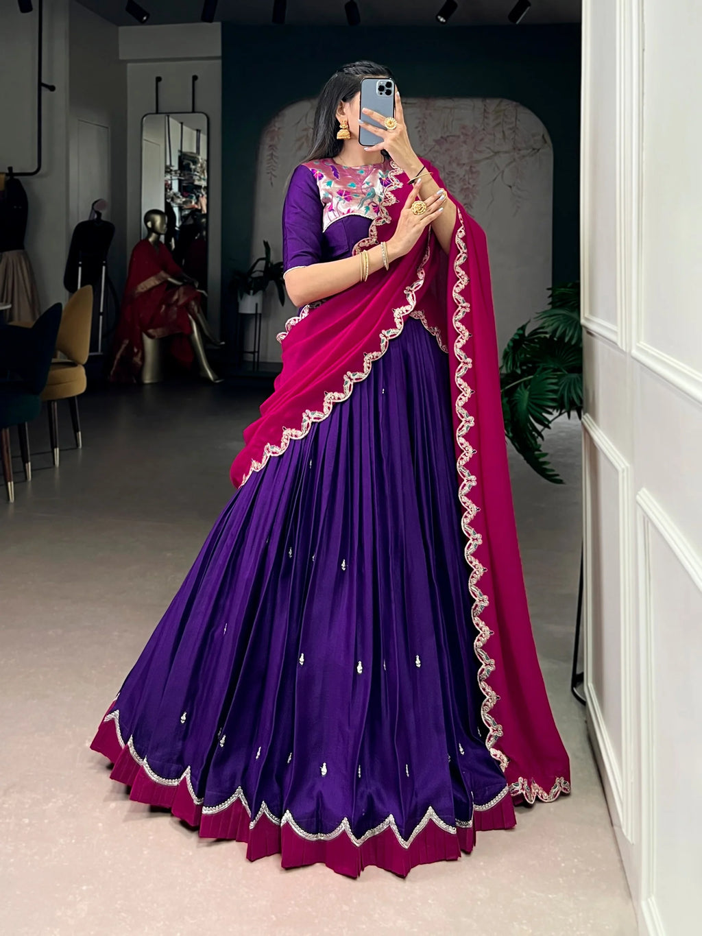 Elegant Festive Wear Naysha Silk Lehenga with Zari Weaving Blouse